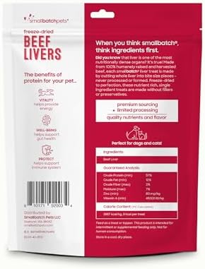 smallbatch Freeze Dried, Single Ingredient Beef Liver Dog & Cat Treats 4oz