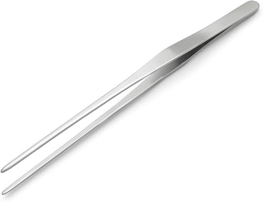 Mandala Crafts 15 Inches Silver Stainless Steel Straight Aquarium Tweezers for Aquatic Plants – Long Aquascape Forceps for Fish Tanks, Hospital Tanks, Goldfish Bowls, and Terrariums