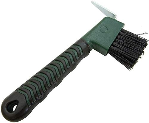 Intrepid International Rubber Handle Hoof Pick w/Brush for Horses, Hoof Pick for Easy Horse Hoof Cleaning, Horse Grooming Supplies