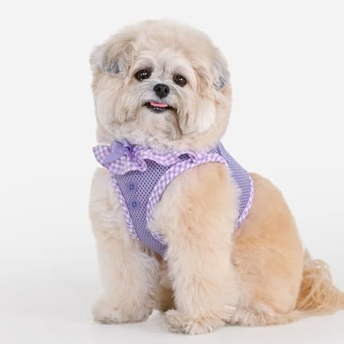 Puppia Vivien Dog Vest Harness B (Step-in) Fashionable Mesh Spring Summer Harness for Small Dogs, Violet, Large