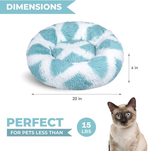 Whiskers & Friends Cat Beds for Indoor Cats & Small Dog, Fluffy Cat Bed
