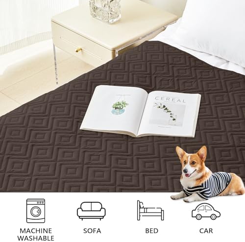 hyha Waterproof Reversible Dog Blanket, Pet Blanket for Sofa Couch