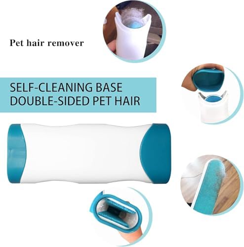 2 Pack Furniture Lint Remover Brushes, Double Sided Self Cleaning Loose Hair Catcher for Pet, Hair Cleaner for Clothes, Sofa, Carpet