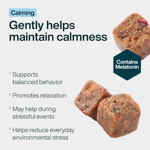 JustFoodForDogs Calming Supplement for Dogs, Dog Melatonin Supplement -45ct