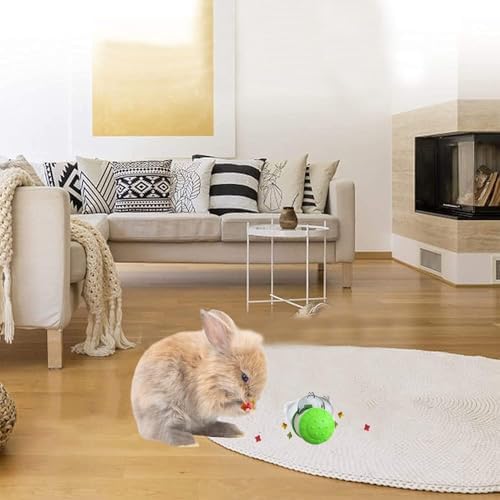 Dbeans Flourishing Interactive Treat Ball for Rabbits & Guinea Pigs - Enrichment Foraging Toys for Boredom