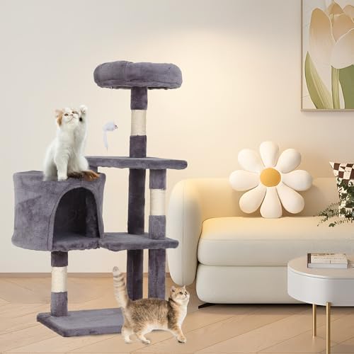 FDW | 36" Cat Tree Tower | Light Gray | Multi-Level Indoor Activity Center