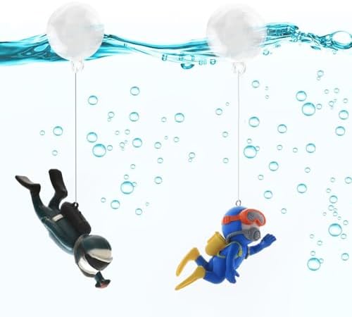 2-Pack Floating Little Diver, Aquarium Decorations for Fish Tanks