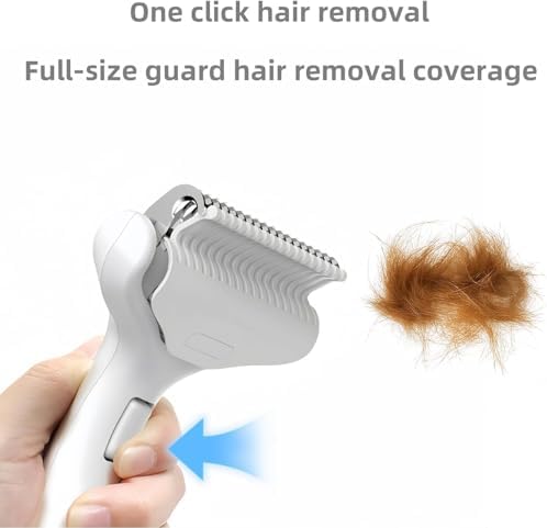 Undercoat Rake for Dogs & Cats, 3-in-1 Skin-Friendly Pet Fur Brush with One-Click Self-Clean Button, Deshedding Dog Brush for Long haired Pets, Cat Comb Removes Matted Fur & Loose Hair (Light-Green)