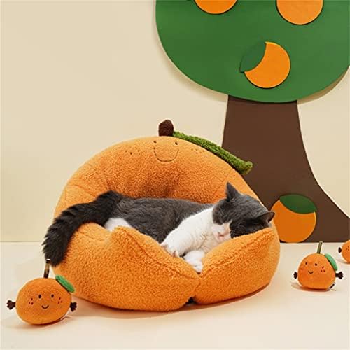 Cats Bed Orange House Recliner Cats Litter Basket Cushion Pet Bed Products Soft and Cute Plush Sofa Cushion (A M Code)