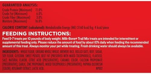 Milk-Bone Trail Mix Dog Treats, Real Beef & Sweet Potato Flavor,1.25 Pound (Pack of 4)
