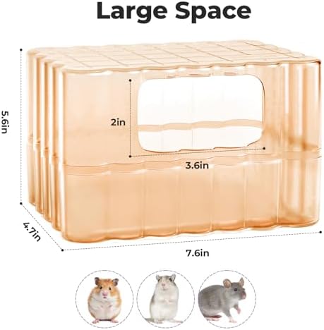 mini&moe Hamster Sand Bath Container - Small Animal Bathroom Shower Room & Corner Digging Box Toilet with Cleaning Scoop Rat Dust Bath House for Guinea Pig, Hedgehog, Squirrel