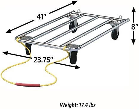 MidWest Homes for Pets Universal Dog Crate Dolly, Heavy-Duty Stainless Steel, Easy-Roll Wheels, Designed for Crates, Carriers, and Pet Equipment