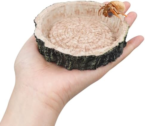 3 Pack Reptile Water Dish Food Bowls, Hermit Crab Food Dish with Feeding Tongs, Bearded Dragon Water Bowl, Suitable for Hermit Crab Lizard Gecko Tortoise Turtle Frog Leopard Crested Gecko