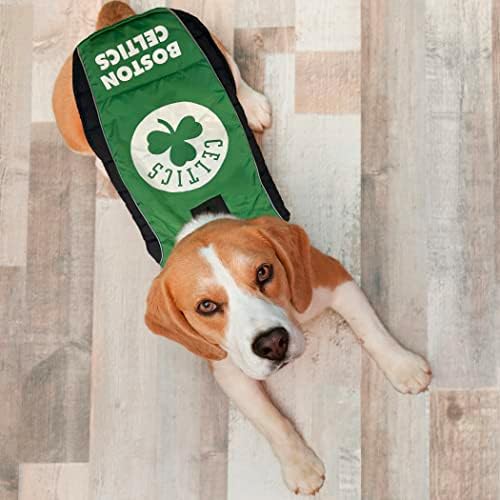 NBA Boston Celtics Puffer Vest for Dogs & Cats, Size Medium. Warm, Cozy, and Waterproof Dog Coat, for Small and Large Dogs/Cats. Best NBA Licensed PET Warming Sports Jacket