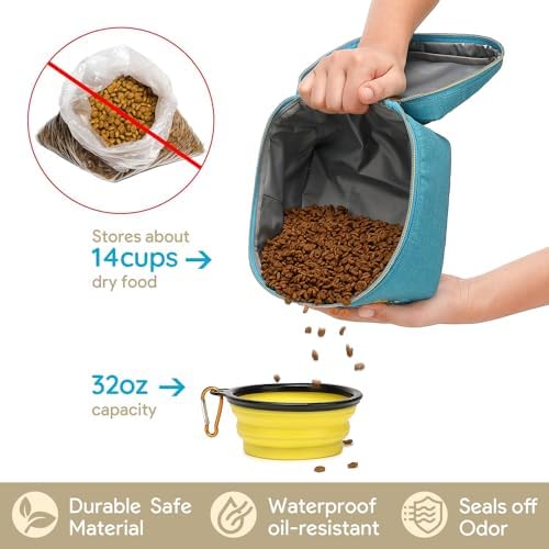 Dog Travel Bag for Traveling| Week Away/Overnight Travel Accessories with Multi-Function Pockets|Pet Travel Set for Dog and Cat|Ultimate Gift for Dog Moms &Dads, Doggy Lovers &Pet Owners