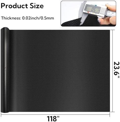 Tlence 118" x 23.6" Reptile Terrarium Mat, Bearded Dragon Tank Accessories, Black Non-Adhesive Lizard Substrate Carpet, Tortoise Habitat Bedding Flooring Liner for Leopard Gecko Snake