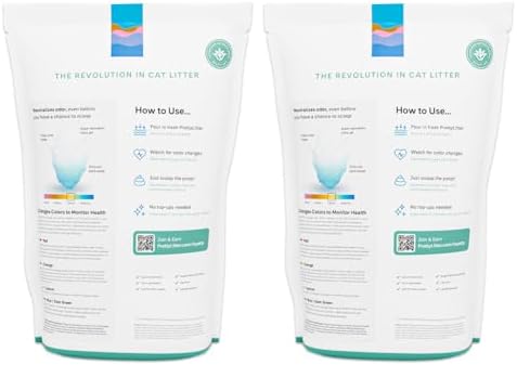PrettyLitter Health Monitoring Cat Litter, Calm Aloe, 2-Pack, 6 lb. Bags