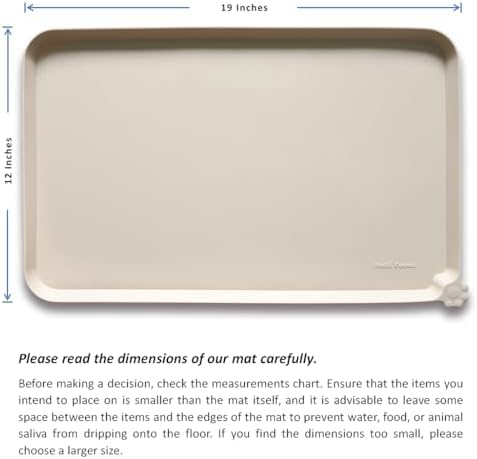 Hoki Found Silicone Pet Food Mat Tray - High-Lips Dog and Cat Bowl Mat - Waterproof Feeding Mat for Floors - Papayawhip