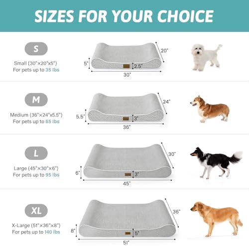 COZY KISS Orthopedic Dog Bed, for Small Dogs up to 35 lbs, 30x20x5in