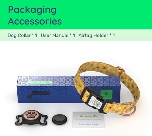 Airtag Dog Collar,with Waterproof airtag Holder,Original Stylish Cute Pattern Design.QR Code ID Buckle,Comfortable Soft Cotton for Small Medium Large Dogs