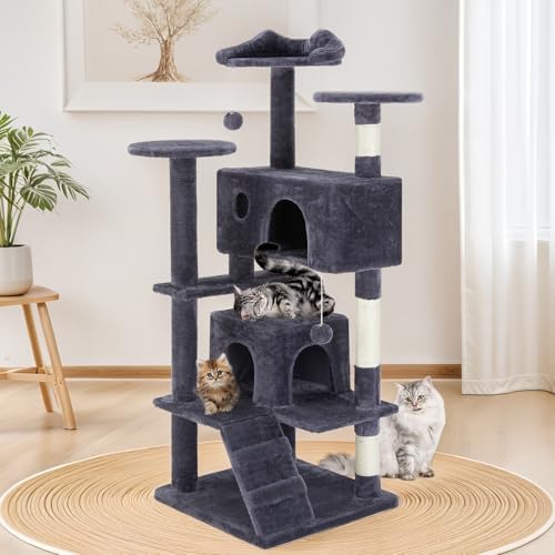 54 Inch Cat Tree Tower with Sisal Scratching Posts