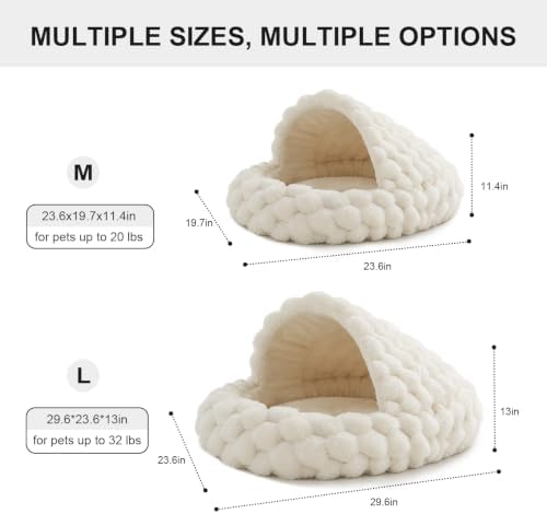 Jiupety Cat Bed Cave for Indoor Large Cat Small Dog Cute Cat Bed with Cover