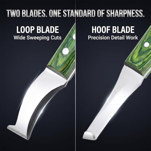 Premium Loop & Hoof Knife Set with Brass End, 9 Inch