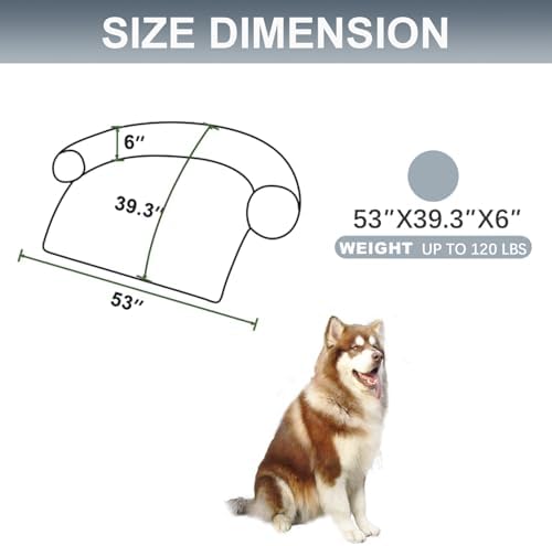 Calming Dogs/Cats Bed Mats, Dog Pad Washable Removable Couch Cover, Plush Long Fur Mat for Pets, Waterproof, Perfect for Small, Medium and Large Dogs and Cats (Gradient Gray, 53"x39"x 6.0")