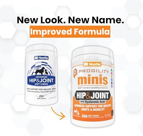 Progility Hip & Joint Glucosamine Supplement for Dogs, Hyaluronic Acid