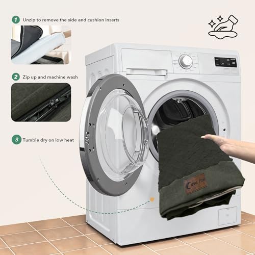 Orthopedic Washable Dog Bed for Large Dogs, 36x27in, Dark Green
