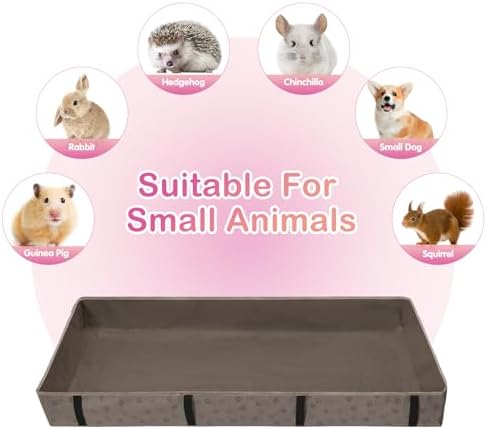 Funfurry Waterproof Guinea Pig Cage Liner,Washable Tarp Bottom Base,Cage Liners for Small Animals,Hamster Chinchilla Hedgehog Ferret Rabbit. (Tan Brown-Paw, 24" X 24")