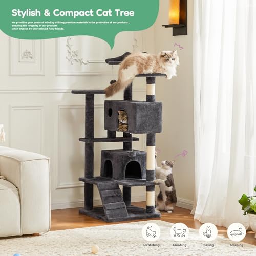 DUMOS 54 Inch Cat Tree Tower with Scratching Posts