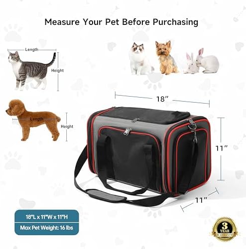 EliteField Soft-Sided Pet Carrier for Cats & Small Dogs (3-Year Warranty)