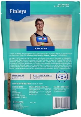 Finley's Crunchy Dog Biscuits, Blueberry Coconut, 12oz, 3 Pack