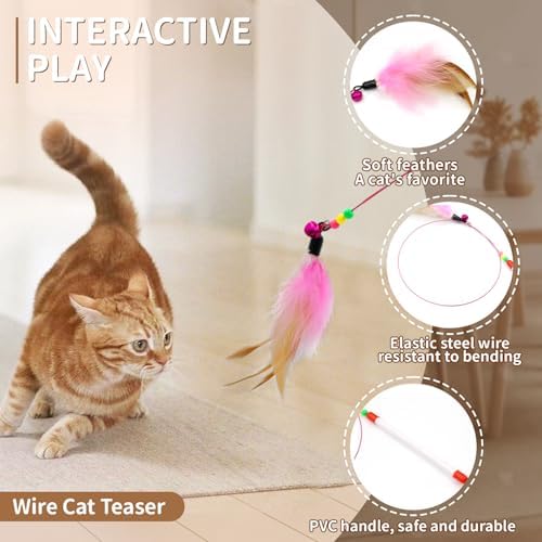 iCAGY 25 Pcs Cat Toys Set, Cat Tunnel Toy for Indoor Cats, Kittens