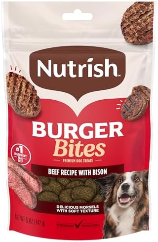 Nutrish Burger Bites Dog Treats, Beef Recipe, 5 oz. Pouch (Rachael Ray)
