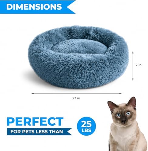 Whiskers & Friends Cat Beds for Indoor Cats & Small Dog, Fluffy Cat Bed