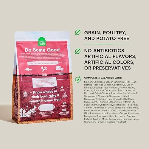 Open Farm Grain Free Dry Dog Food, Wild Caught Salmon Kibble, 4lb Bag