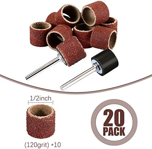 Leelosp 22Pcs Dog Nail Grinder Bands Drums,1/2 Inch 120 Grit
