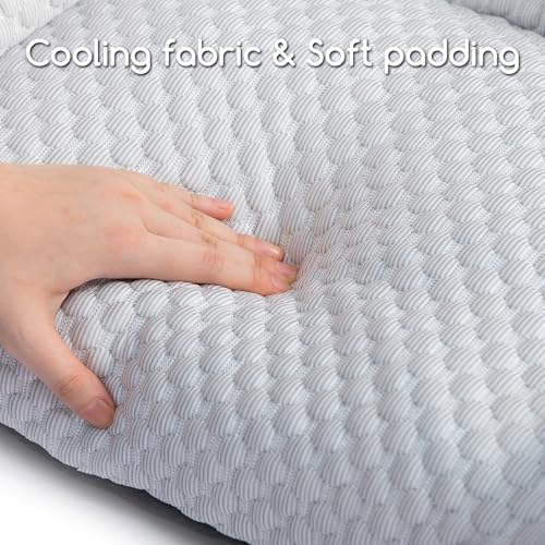 Hollypet Cooling Dog Couch Bed, Washable Pet Sofa, Gray, 24x18