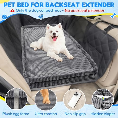 Loiion Dog Car Bed, Non-Slip Backseat Extender Pet Mat 56"x28.7"x2"
