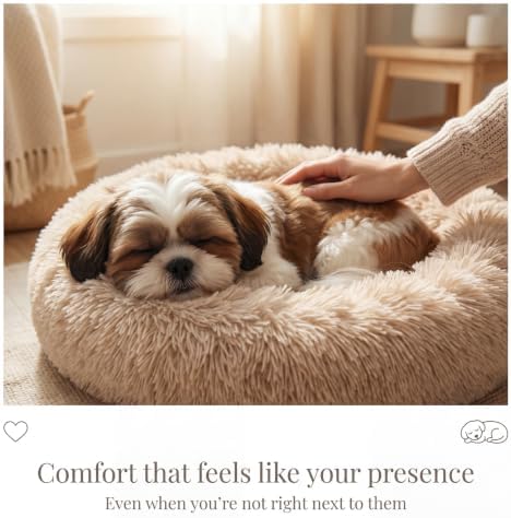 nononfish Dog Bed for Small Dogs,Calming Donut Plush Pet Bed