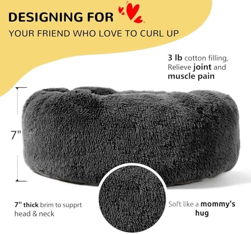 Hachikitty Calming Donut Cuddler, Large Dog Beds, 30''