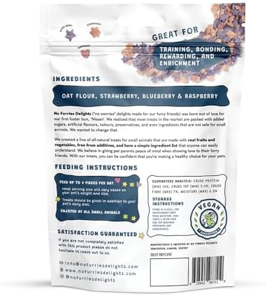 Treats, 100% All Natural Mini Bites for Rabbit Hamster Guinea Pig Chinchilla Pet Rat Mice Gerbil Bird Healthy (100g, Berrylicious Bites)