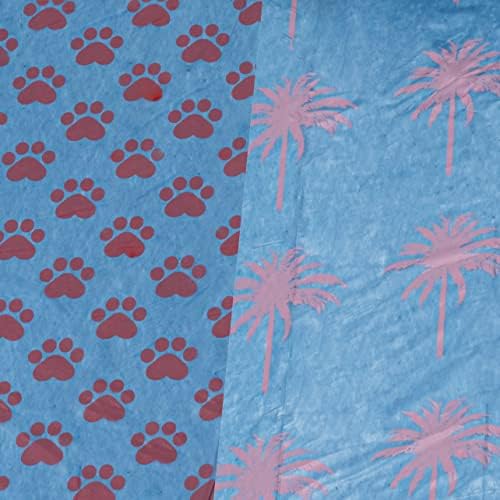 Juicy Couture Dog Poop Bag Palm Tree/Paw Print β Disposable Easy Tear Doggie Poop Bags, Heavy-Duty, Leak-Resistant, Unscented Dog Waste Bags Refill 9 x 12 Inches Dog Essentials