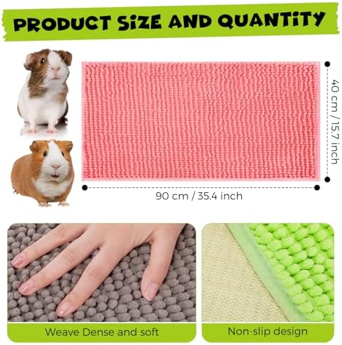 Barydat 8 Pcs 36x16'' Guinea Pig Cage Liner, Gray, Green, Pink, Blue