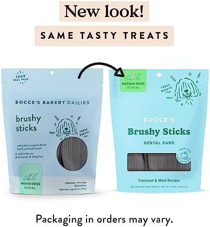 Bocce's Bakery Brushy Sticks Dog Dental Treats, Medium Breeds (13 oz)
