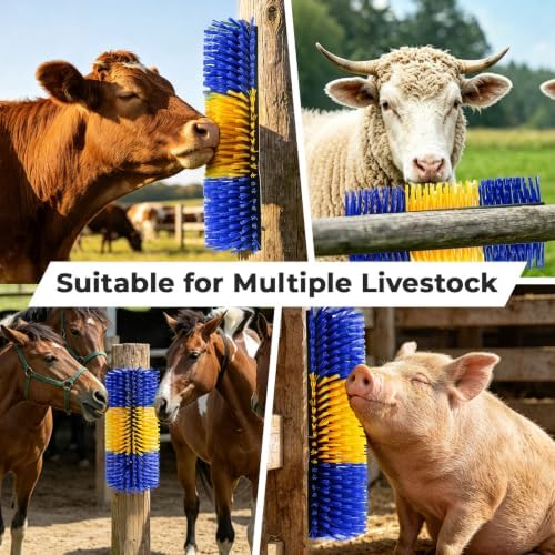 2 Packs Livestock Scratch Brush, Goats Brush Horse Scratching Post