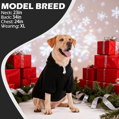 EXPAWLORER Dog Hoodies for Small Medium Large Dogs,Christmas Theme Black L