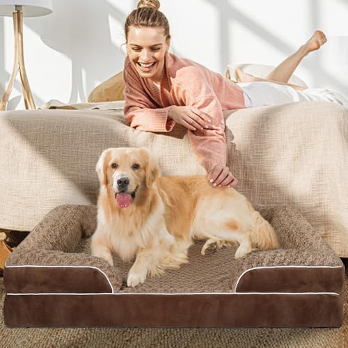XXL Orthopedic Dog Bed, Dog Couch Bed, Pet Beds for Large Dogs(Brown, XXL)